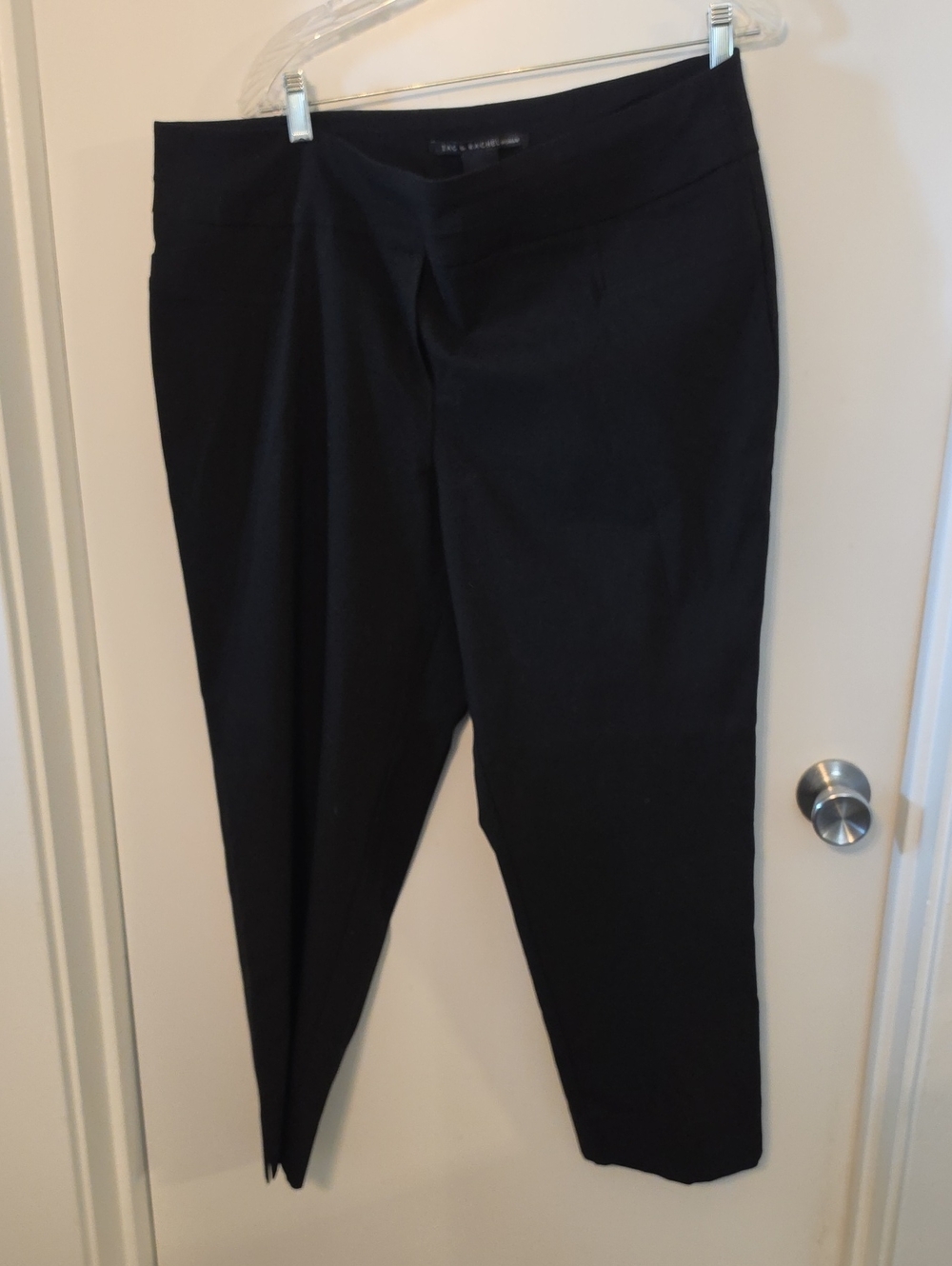 Zac & Rachel Black Pull-On Straight Trousers